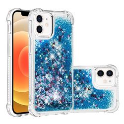 Dynamic Liquid Glitter Sand Quicksand TPU Case for iPhone 12 mini (5.4 inch) - Blue Love Heart