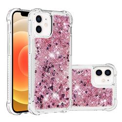 Dynamic Liquid Glitter Sand Quicksand Star TPU Case for iPhone 12 mini (5.4 inch) - Diamond Rose