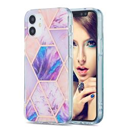 Purple Dream Marble Pattern Galvanized Electroplating Protective Case Cover for iPhone 12 mini (5.4 inch)
