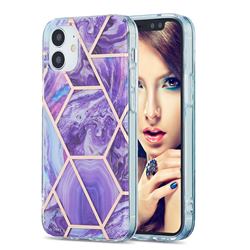 Purple Gagic Marble Pattern Galvanized Electroplating Protective Case Cover for iPhone 12 mini (5.4 inch)