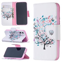 Colorful Tree Leather Wallet Case for iPhone 12 mini (5.4 inch)