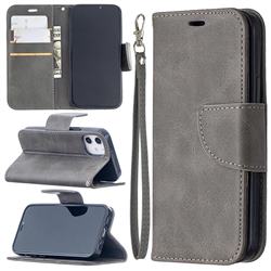 Classic Sheepskin PU Leather Phone Wallet Case for iPhone 12 mini (5.4 inch) - Gray