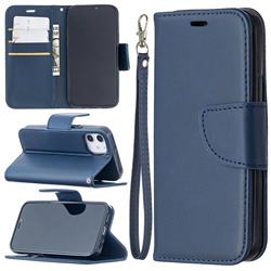Classic Sheepskin PU Leather Phone Wallet Case for iPhone 12 mini (5.4 inch) - Blue