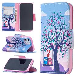Tree and Owls Leather Wallet Case for iPhone 12 mini (5.4 inch)