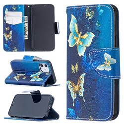 Golden Butterflies Leather Wallet Case for iPhone 12 mini (5.4 inch)