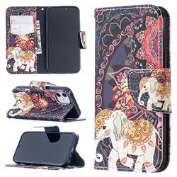 Totem Flower Elephant Leather Wallet Case for iPhone 12 mini (5.4 inch)