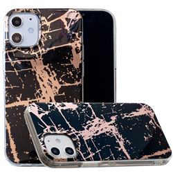 Black Galvanized Rose Gold Marble Phone Back Cover for iPhone 12 mini (5.4 inch)