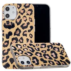 Leopard Galvanized Rose Gold Marble Phone Back Cover for iPhone 12 mini (5.4 inch)