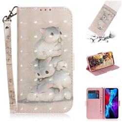 Three Squirrels 3D Painted Leather Wallet Phone Case for iPhone 12 mini (5.4 inch)