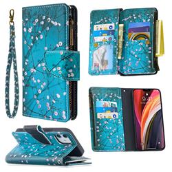 Blue Plum Binfen Color BF03 Retro Zipper Leather Wallet Phone Case for iPhone 12 mini (5.4 inch)