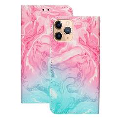 Pink Green Marble PU Leather Wallet Case for iPhone 12 mini (5.4 inch)