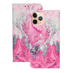 Pink Seawater PU Leather Wallet Case for iPhone 12 mini (5.4 inch)