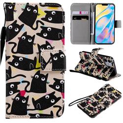 Cute Kitten Cat PU Leather Wallet Case for iPhone 12 mini (5.4 inch)