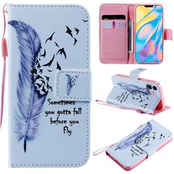 Feather Birds PU Leather Wallet Case for iPhone 12 mini (5.4 inch)