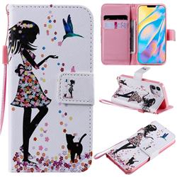 Petals and Cats PU Leather Wallet Case for iPhone 12 mini (5.4 inch)
