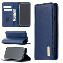 Binfen Color BF06 Luxury Classic Genuine Leather Detachable Magnet Holster Cover for iPhone 12 mini (5.4 inch) - Blue