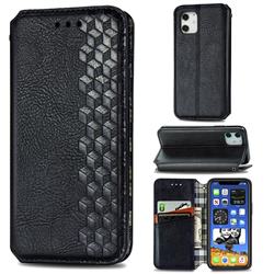 Ultra Slim Fashion Business Card Magnetic Automatic Suction Leather Flip Cover for iPhone 12 mini (5.4 inch) - Black