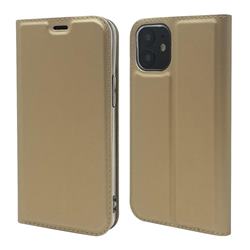 Ultra Slim Card Magnetic Automatic Suction Leather Wallet Case for iPhone 12 mini (5.4 inch) - Champagne