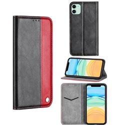 Classic Business Ultra Slim Magnetic Sucking Stitching Flip Cover for iPhone 12 mini (5.4 inch) - Red