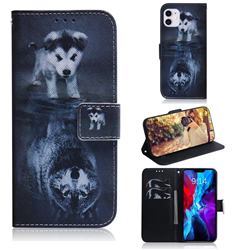 Wolf and Dog PU Leather Wallet Case for iPhone 12 mini (5.4 inch)