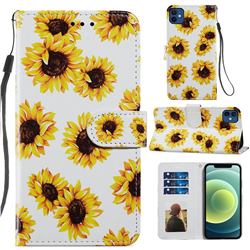 Sunflower Smooth Leather Phone Wallet Case for iPhone 12 mini (5.4 inch)