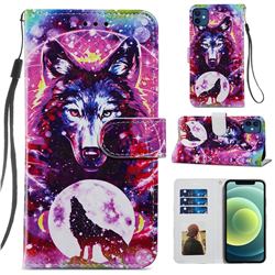 Wolf Totem Smooth Leather Phone Wallet Case for iPhone 12 mini (5.4 inch)