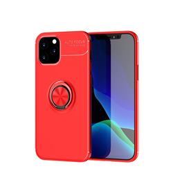 Auto Focus Invisible Ring Holder Soft Phone Case for iPhone 12 / 12 Pro (6.1 inch) - Red