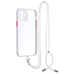 Necklace Cross-body Lanyard Strap Cord Phone Case Cover for iPhone 12 / 12 Pro (6.1 inch) - White