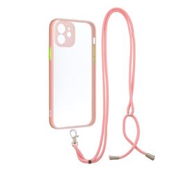 Necklace Cross-body Lanyard Strap Cord Phone Case Cover for iPhone 12 / 12 Pro (6.1 inch) - Pink