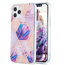Purple Dream Marble Pattern Galvanized Electroplating Protective Case Cover for iPhone 12 / 12 Pro (6.1 inch)