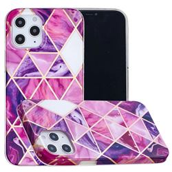 Purple Dream Triangle Painted Marble Electroplating Protective Case for iPhone 12 / 12 Pro (6.1 inch)