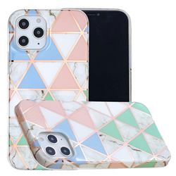 Fresh Triangle Painted Marble Electroplating Protective Case for iPhone 12 / 12 Pro (6.1 inch)