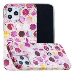 Round Puzzle Painted Marble Electroplating Protective Case for iPhone 12 / 12 Pro (6.1 inch)