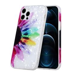 Colored Sunflower Shell Pattern Glossy Rubber Silicone Protective Case Cover for iPhone 12 / 12 Pro (6.1 inch)