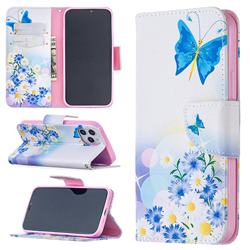 Butterflies Flowers Leather Wallet Case for iPhone 12 / 12 Pro (6.1 inch)