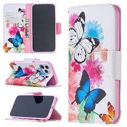 Vivid Flying Butterflies Leather Wallet Case for iPhone 12 / 12 Pro (6.1 inch)