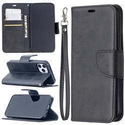 Classic Sheepskin PU Leather Phone Wallet Case for iPhone 12 / 12 Pro (6.1 inch) - Black
