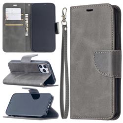 Classic Sheepskin PU Leather Phone Wallet Case for iPhone 12 / 12 Pro (6.1 inch) - Gray