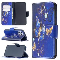 Purple Butterfly Leather Wallet Case for iPhone 12 / 12 Pro (6.1 inch)