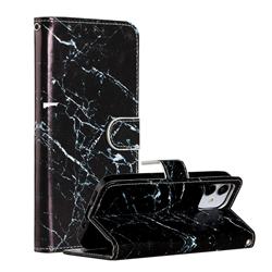 Black Marble Smooth Leather Phone Wallet Case for iPhone 12 / 12 Pro (6.1 inch)