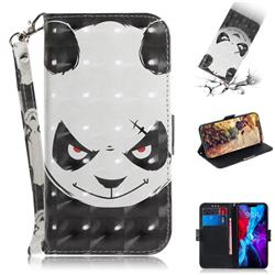 Angry Bear 3D Painted Leather Wallet Phone Case for iPhone 12 / 12 Pro (6.1 inch)