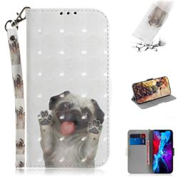 Pug Dog 3D Painted Leather Wallet Phone Case for iPhone 12 / 12 Pro (6.1 inch)