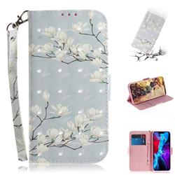 Magnolia Flower 3D Painted Leather Wallet Phone Case for iPhone 12 / 12 Pro (6.1 inch)