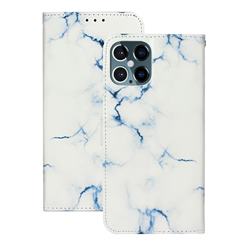 Soft White Marble PU Leather Wallet Case for iPhone 12 / 12 Pro (6.1 inch)