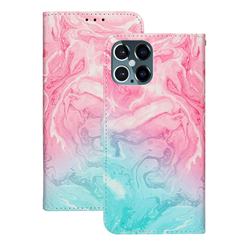 Pink Green Marble PU Leather Wallet Case for iPhone 12 / 12 Pro (6.1 inch)