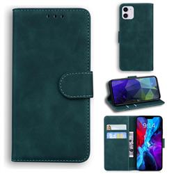 Retro Classic Skin Feel Leather Wallet Phone Case for iPhone 12 / 12 Pro (6.1 inch) - Green
