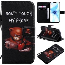 Angry Bear PU Leather Wallet Case for iPhone 12 / 12 Pro (6.1 inch)