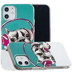 Headphone Puppy Noctilucent Soft TPU Back Cover for iPhone 12 / 12 Pro (6.1 inch)