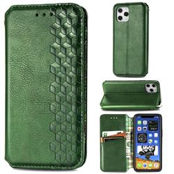 Ultra Slim Fashion Business Card Magnetic Automatic Suction Leather Flip Cover for iPhone 12 / 12 Pro (6.1 inch) - Green