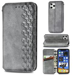 Ultra Slim Fashion Business Card Magnetic Automatic Suction Leather Flip Cover for iPhone 12 / 12 Pro (6.1 inch) - Grey